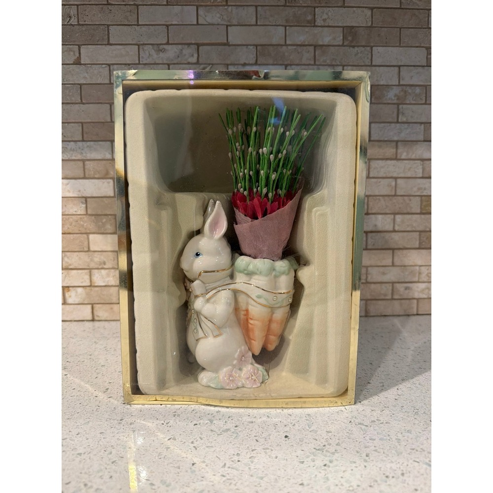 Lenox Petals & Pearls‎ Rabbit Bud Vase Easter Bunny Porcelain Floral Vase